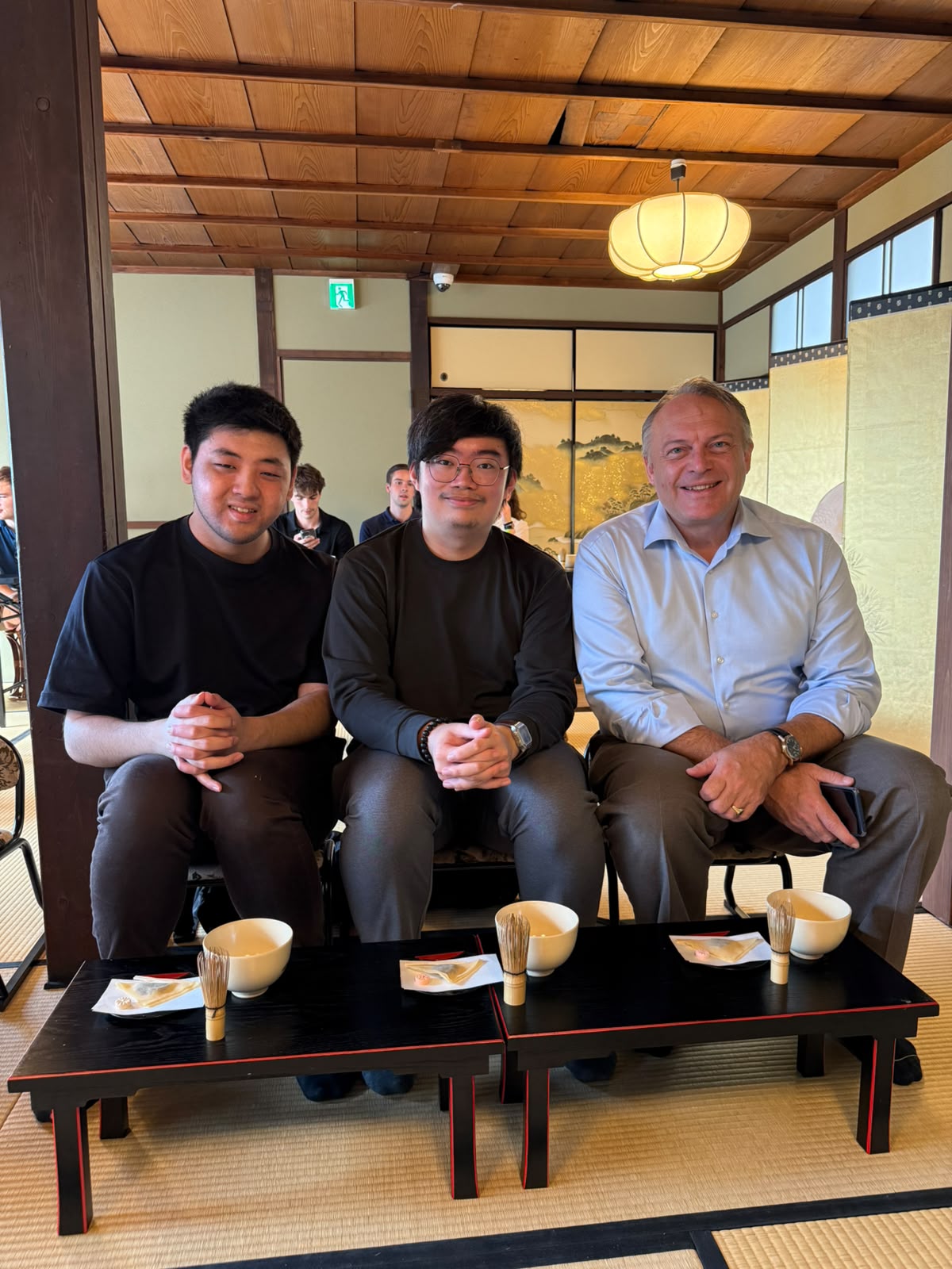 Students during a traditional Japanese tea ceremony